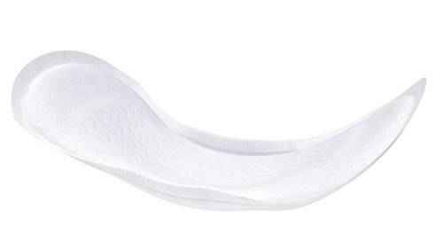 A single, clear silicone breast implant with a teardrop shape is displayed on a white background—similar in sleek design to TENA ProSkin Pads Heavy by TENA for women managing heavy bladder leakage.