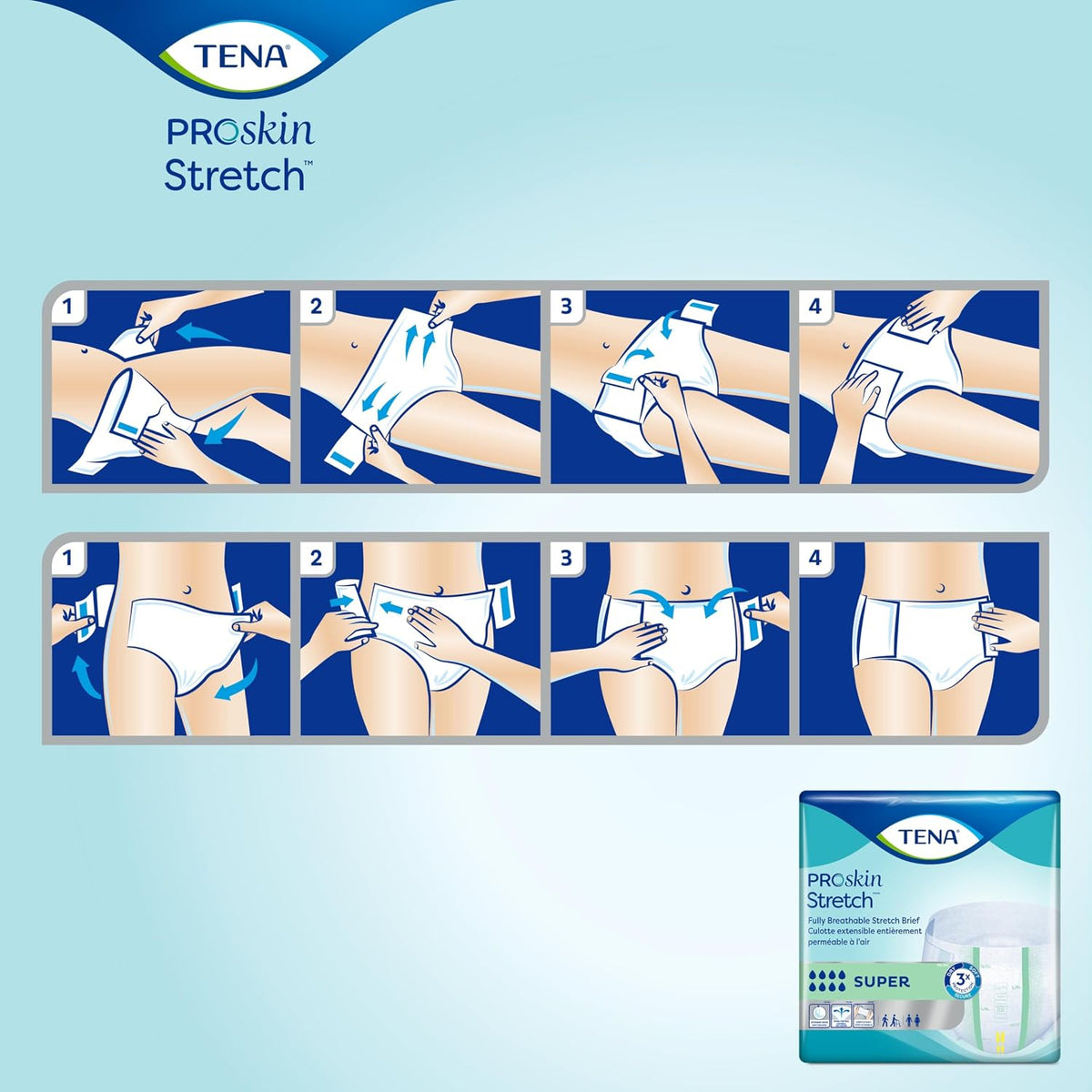 TENA ProSkin Stretch Super Briefs - 67903-Sample - LL Medico