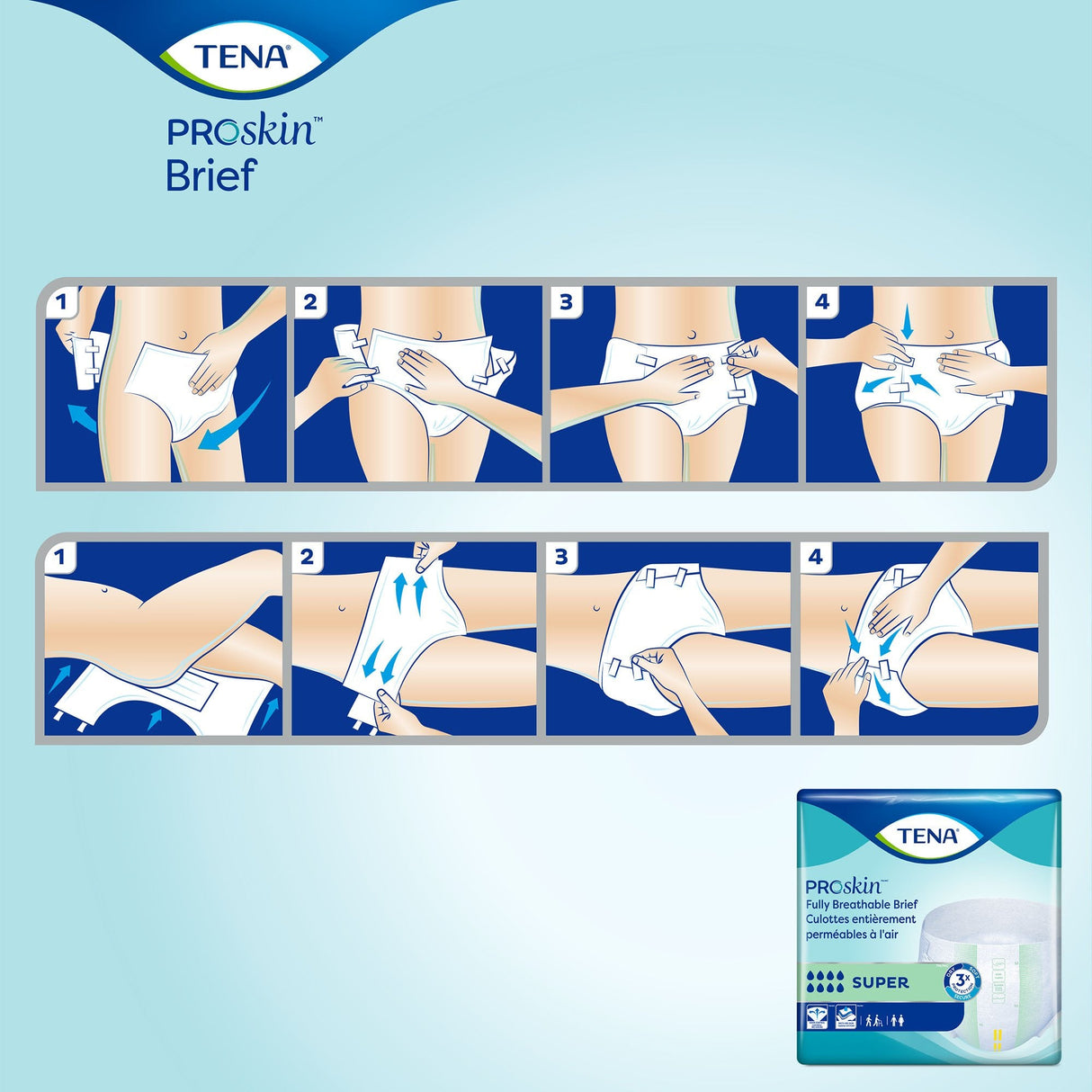TENA ProSkin Super Adult Briefs - 67401-Pack - LL Medico