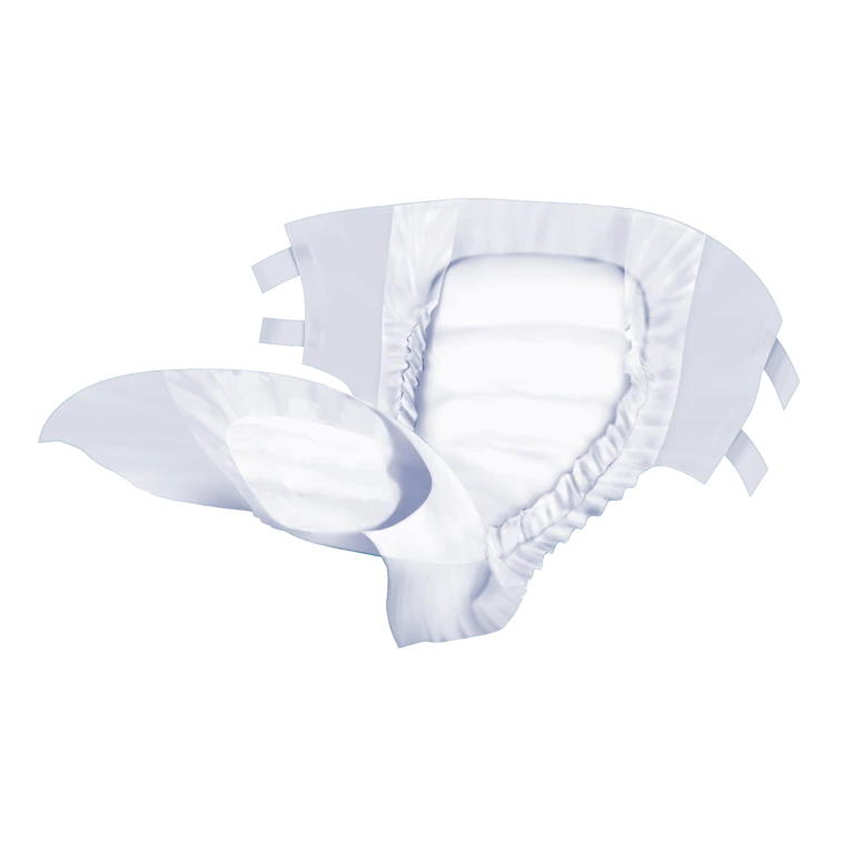 Illustration of TENA ProSkin Youth Diapers by TENA, showing its overnight absorbency and odor control, with a white design, absorbent inner layer, elastic leg cuffs, and adhesive tabs. The product is displayed on a plain background.