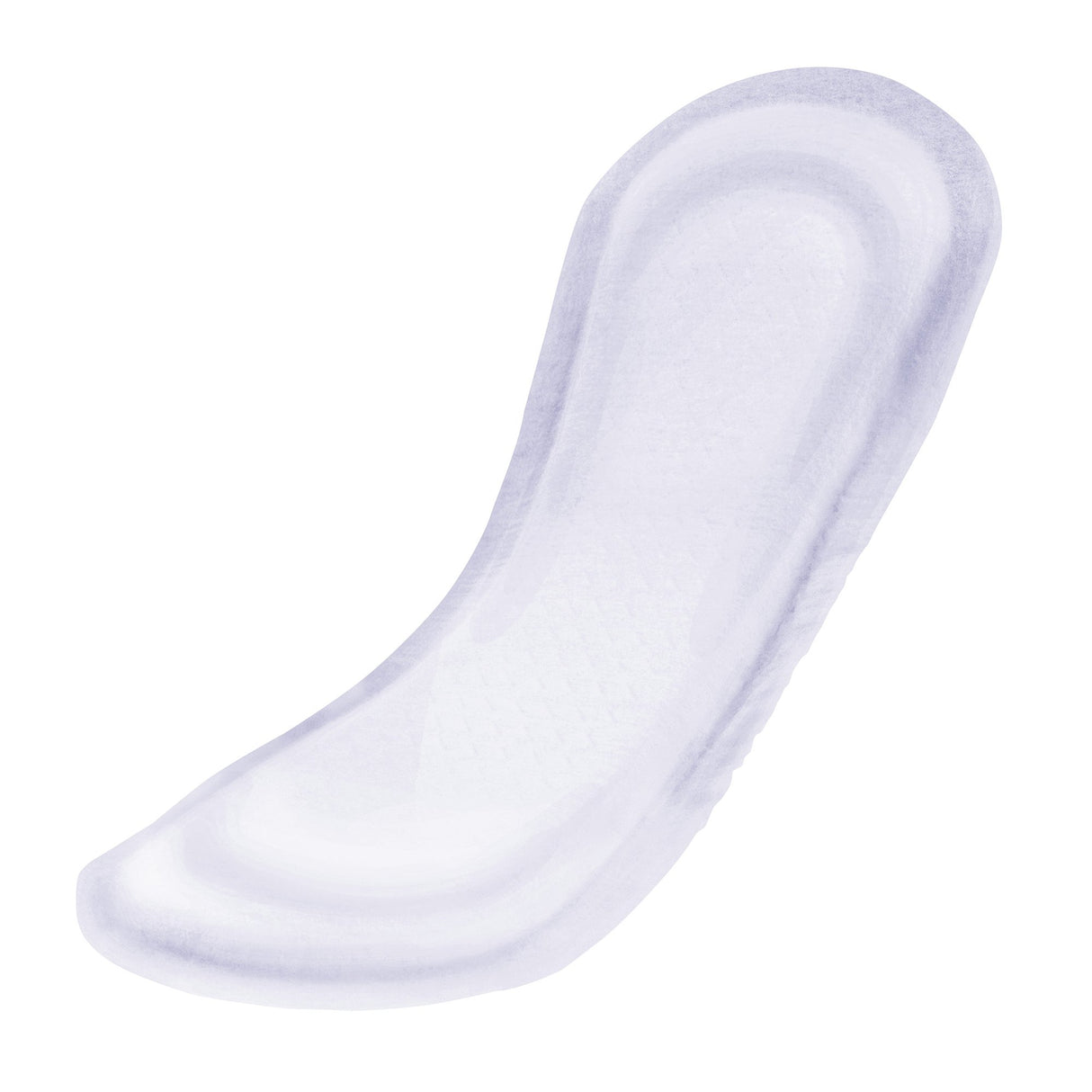 A single TENA Sensitive Care Incontinence Pad, Ultimate by TENA, features a curved shape for bladder leakage protection, displayed on a plain white background.