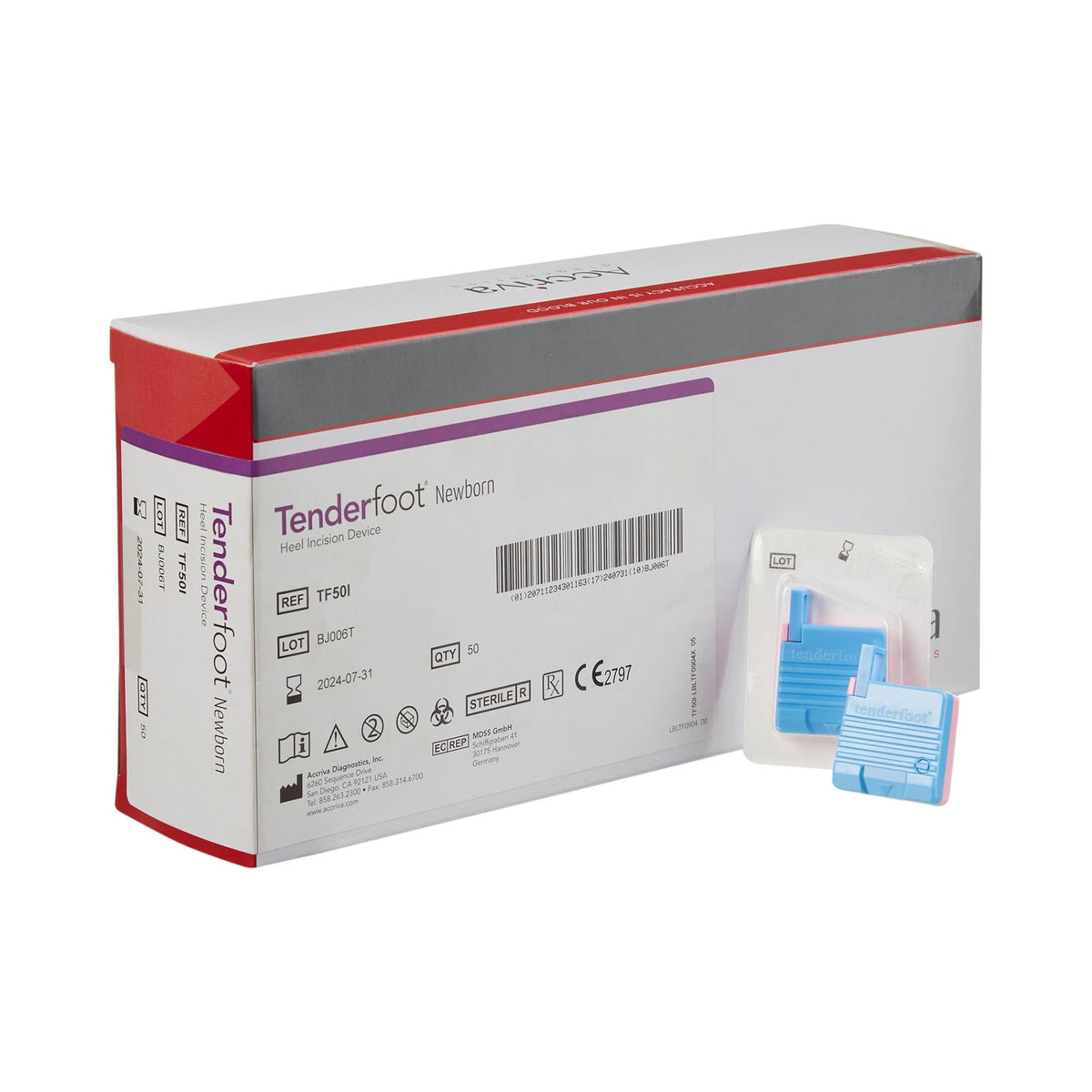 Tenderfoot Pediatric Heel Incision Lancets, 2.5 mm - 000TF50I-Single - LL Medico