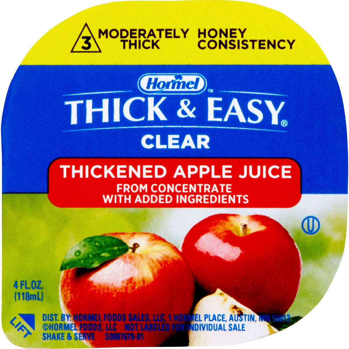 Thick & Easy Clear Thickened Apple Juice, Moderately Thick, 4 oz Cup - 12687-Case - LL Medico