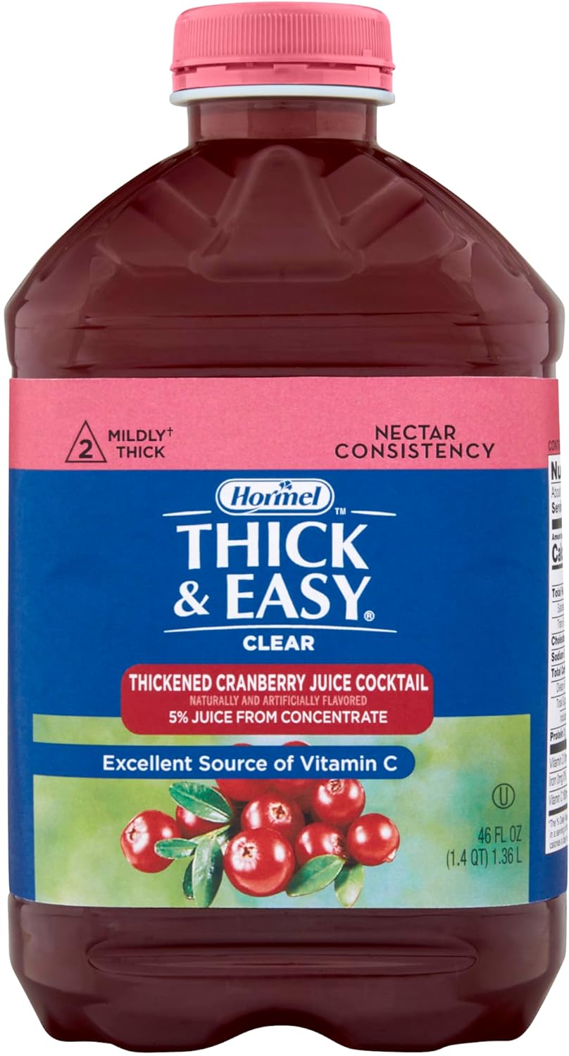 Thick & Easy Thickened Beverage, Mildly Thick, Cranberry Juice Cocktail Flavor, 46 oz Bottle - 15813-Single - LL Medico
