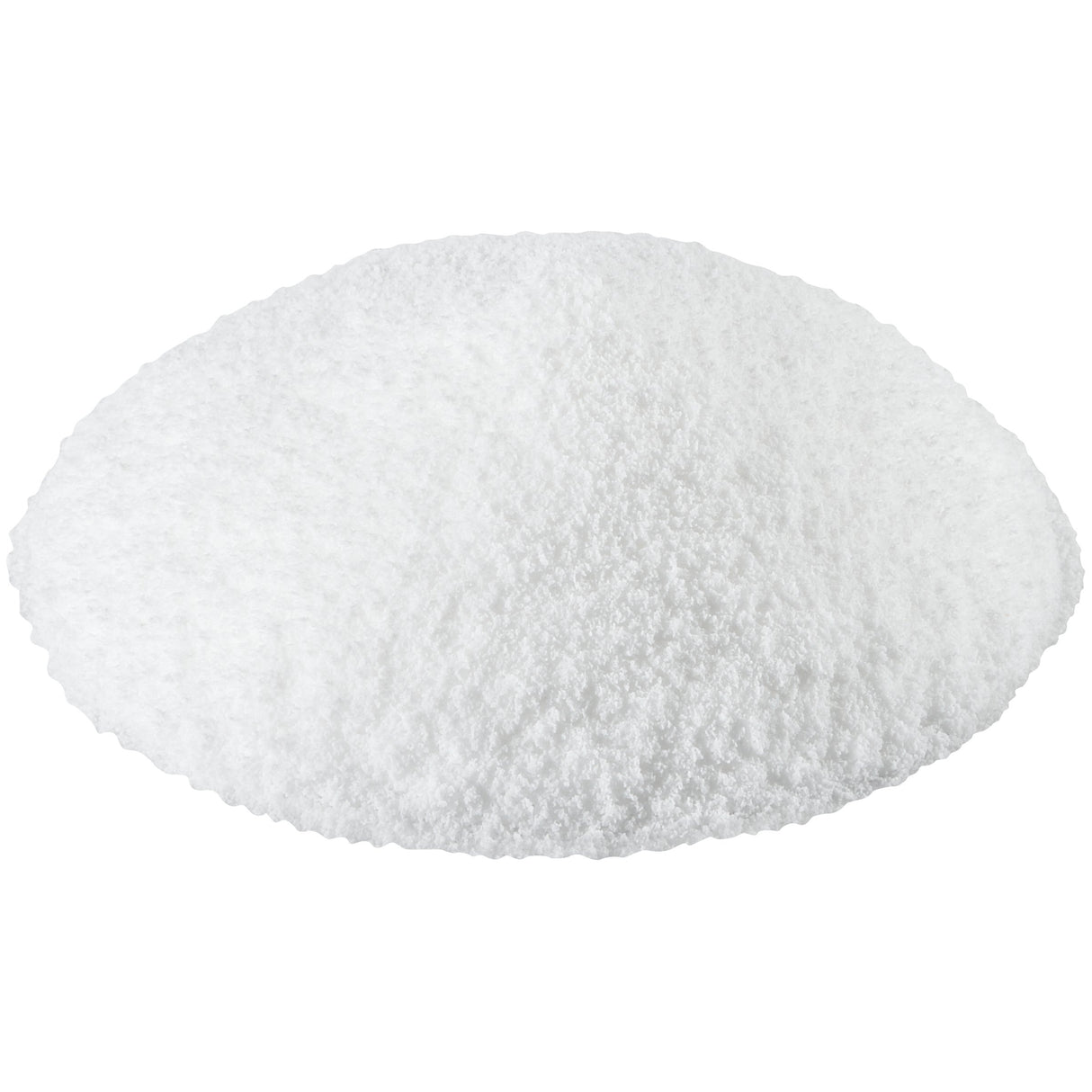 A pile of Thick-It Original Thickener, a fine white powder by Thick-It used as a food thickener for people with swallowing disorders, sits on a flat, white surface.