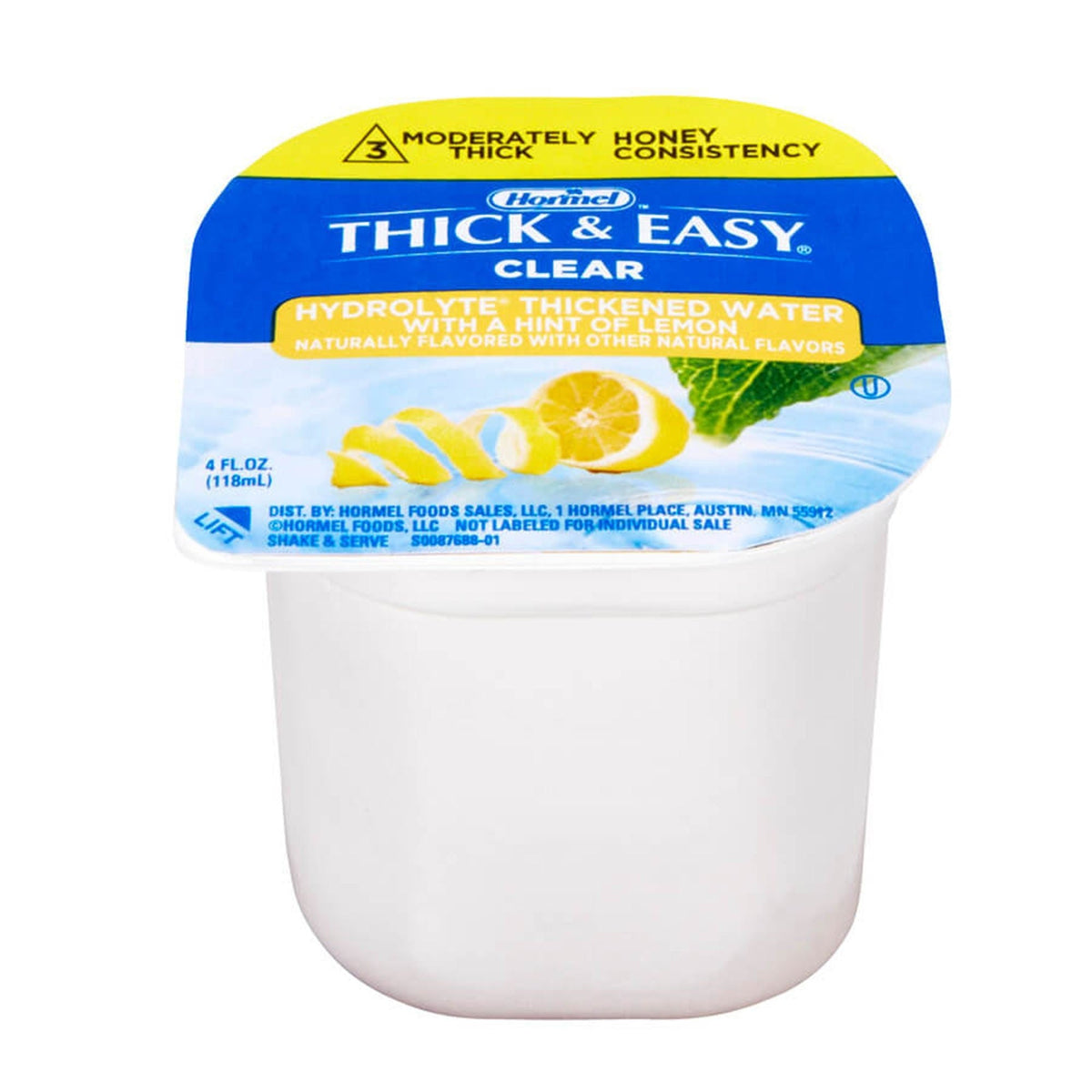Thick-It Thick & Easy Hydrolyte Thickened Water, Lemon, IDDSI Level 3, 4 oz - 46056-Single - LL Medico