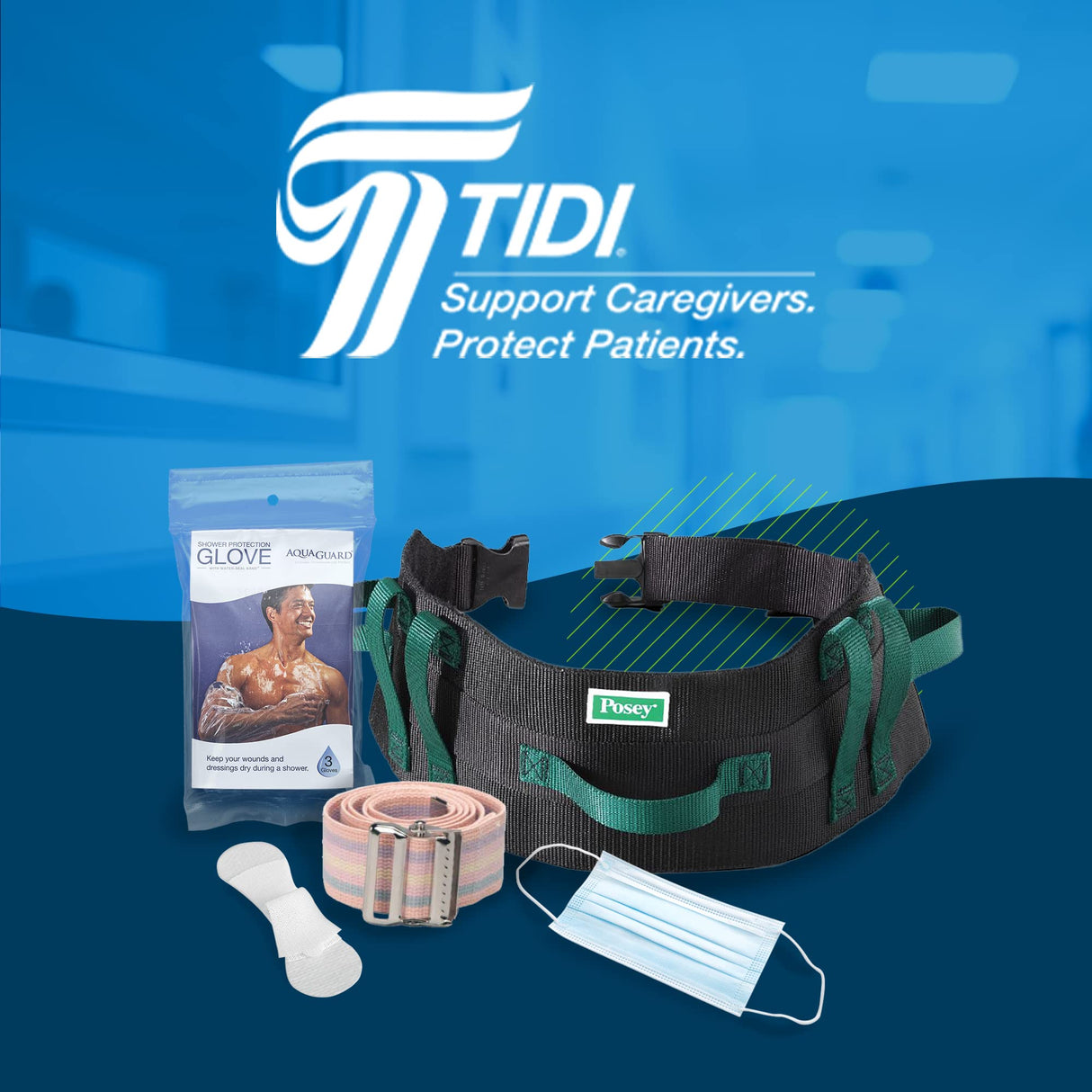 Tidi Posey Drain Bag Holder with Straps, 10.5 x 13.5 Inch, Canvas - 8215-Single - LL Medico