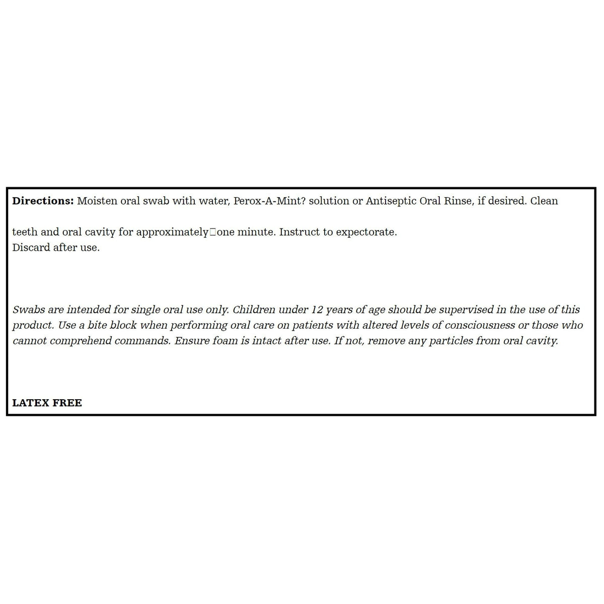 Toothette Single Use Oral Swabs, Untreated, 20 Count - 6071-Pack - LL Medico