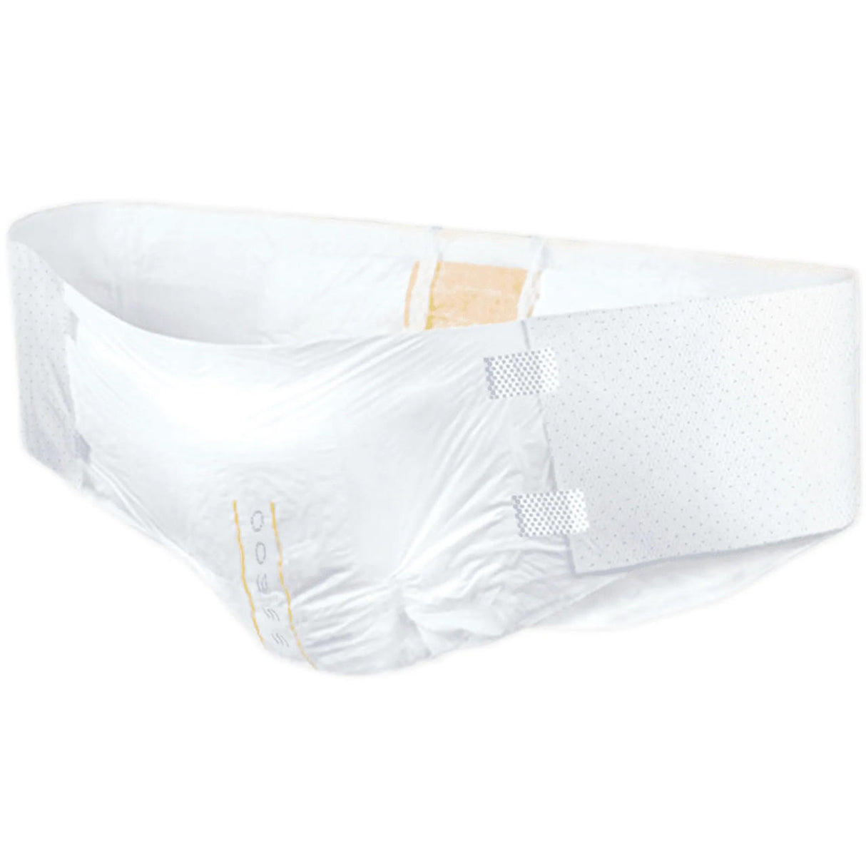 Tranquility 4XL/5XL Air-Plus Disposable Bariatric Briefs by Tranquility offer heavy absorbency, elastic waist and sides, adhesive fasteners, and a yellow wetness indicator for reliable incontinence protection.