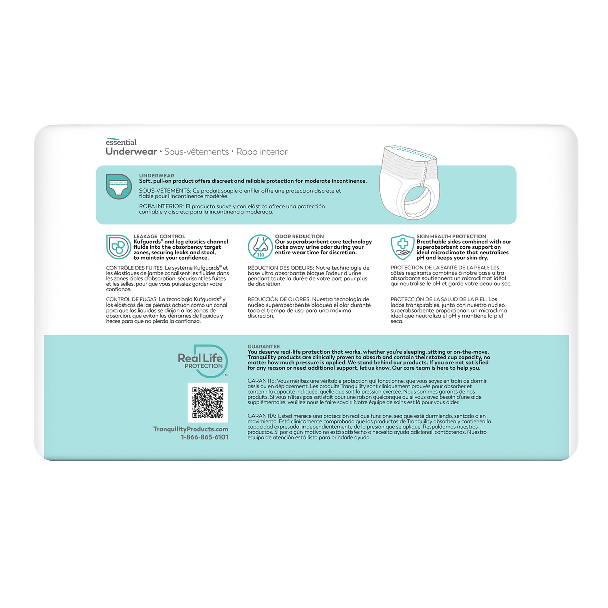 Tranquility Essential Pull On Underwear, Moderate - 2974-Pack - LL Medico