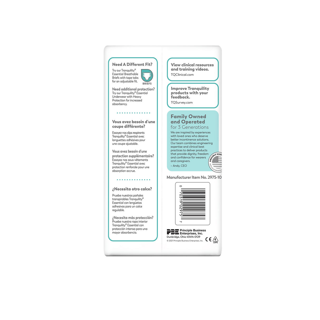 Tranquility Essential Pull On Underwear, Moderate - 2974-Pack - LL Medico