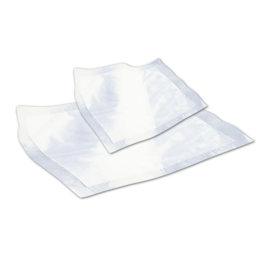 Two Tranquility ThinLiner Absorbent Sheets by Tranquility, featuring a white ultra-thin design and light blue edges, are shown overlapping on a plain white background.