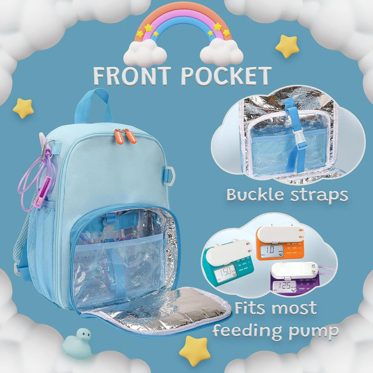 Triac Medical Products Feeding Pump Backpack for Enteralite Infinity, 6" x 8" x 14" - TI-MINI-Single - LL Medico