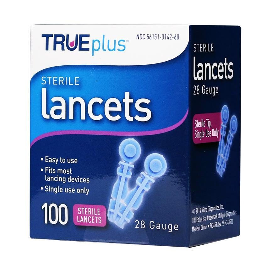 Trividia Health TRUEplus Twist Top Lancets, 28 Gauge, 100 Count - 743500-Box - LL Medico