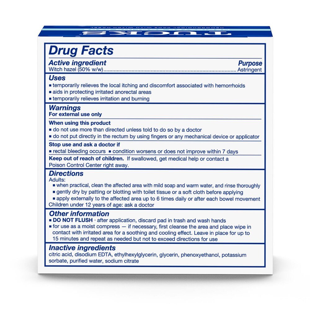 TUCKS Medicated Cooling Pads for Hemorrhoid Relief - 4138800732 - LL Medico