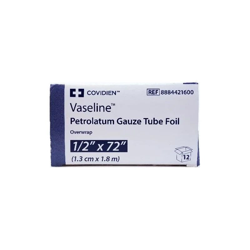 Vaseline Petrolatum Impregnated Dressing, Sterile, 0.5" x 72", White, Mesh Gauze - 8884421600 - LL Medico