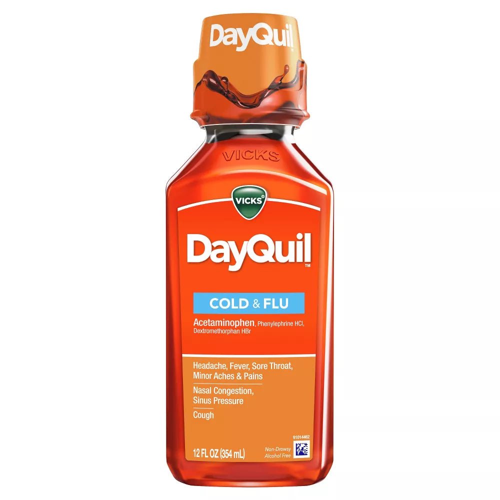Vicks DayQuil Cold and Flu Medicine Liquid, 12 fl oz - 37000055512 - LL Medico