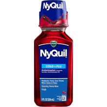 Vicks NyQuil Cold & Flu Liquid, Cherry, 8 fl oz - 37000080808 - LL Medico