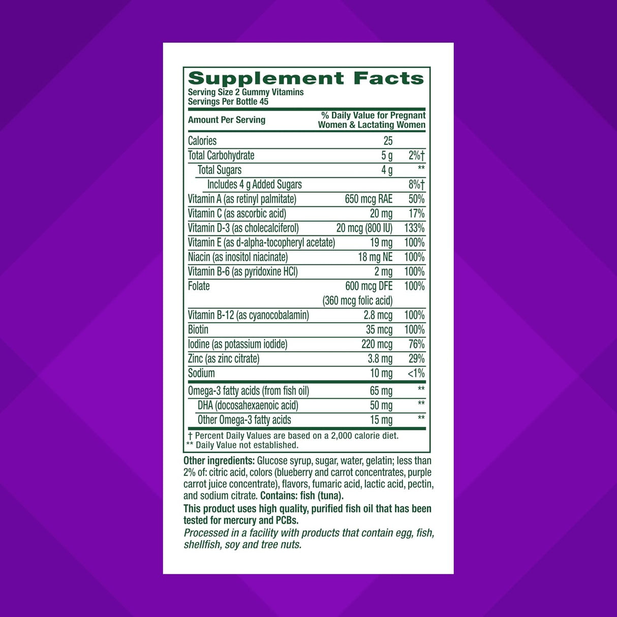 Vitafusion Prenatal Gummy Vitamins, Raspberry Lemonade Flavor, 90 ct - 02791701950 - LL Medico