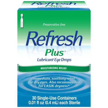 Refresh Plus Lubricant Eye Drops, Preservative-Free, Carboxymethylcellulose Sodium 0.5%, Sterile, 0.01 oz