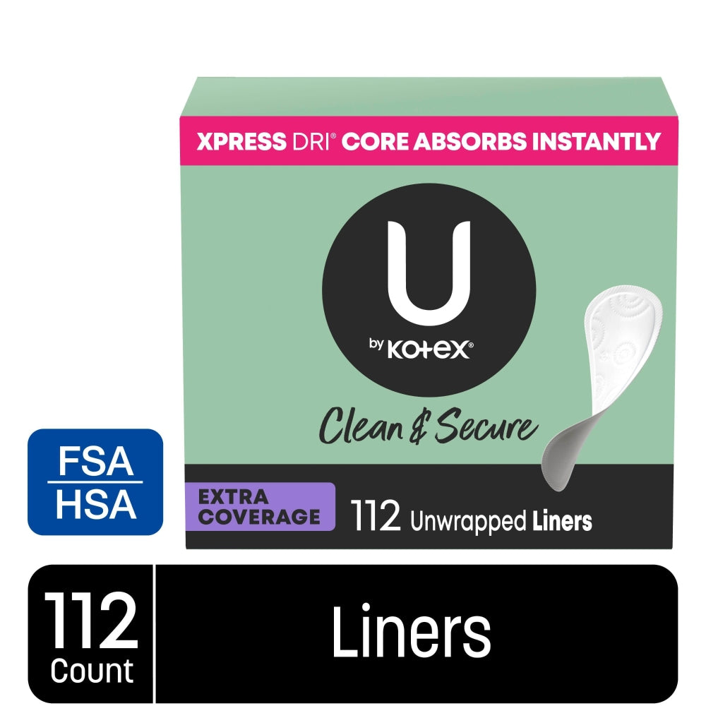 U by Kotex Extra Coverage Panty Liners, Light Absorbency, Unscented