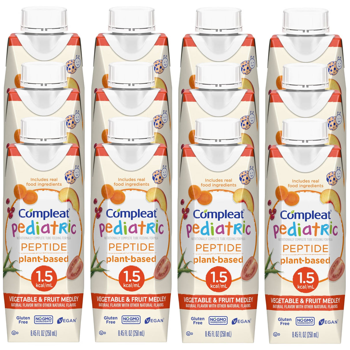Compleat Peptide 1.5 Pediatric Tube Feeding Formula, Vegetable/Fruit, 8.45 oz
