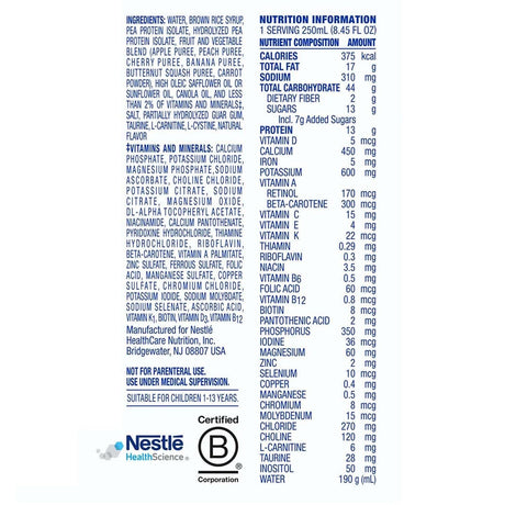 Compleat Pediatric Original Tube Feeding Formula, Fruit Medley, 250 mL