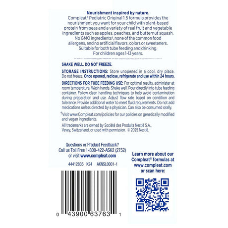 Compleat Pediatric Original Tube Feeding Formula, Fruit Medley, 250 mL