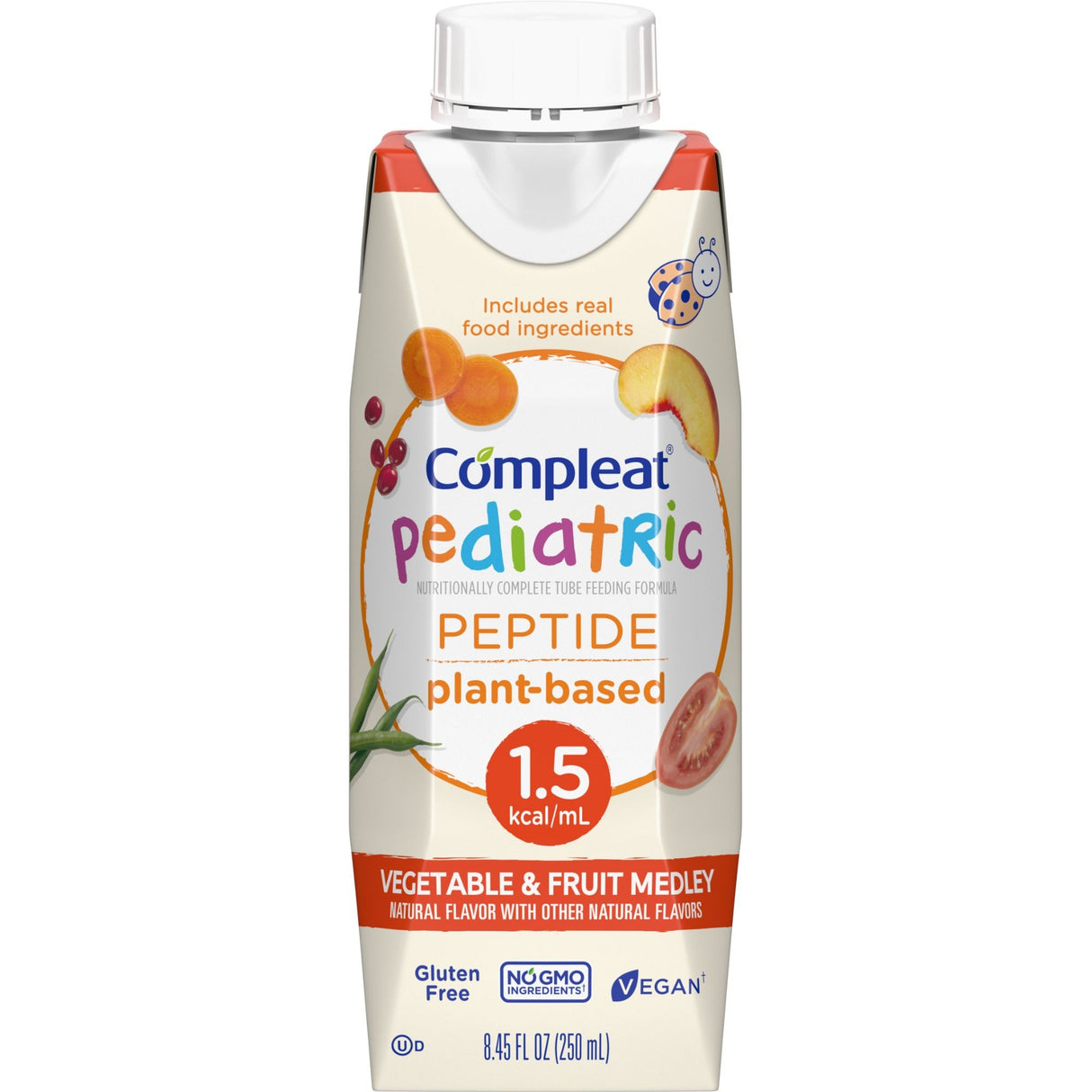 Compleat Peptide 1.5 Pediatric Tube Feeding Formula, Vegetable/Fruit, 1000 mL