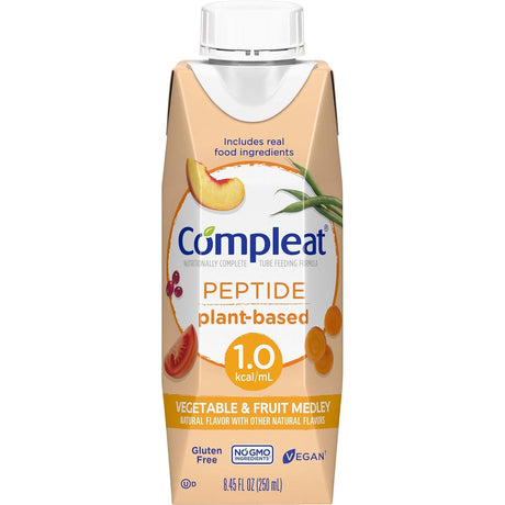 Compleat Peptide Tube Feeding Formula, Plant Based, Vegetable Fruit Medley, 250 mL