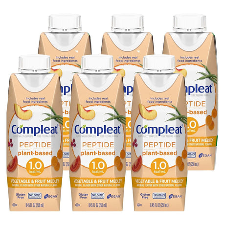 Compleat Peptide Tube Feeding Formula, Plant Based, Vegetable Fruit Medley, 250 mL