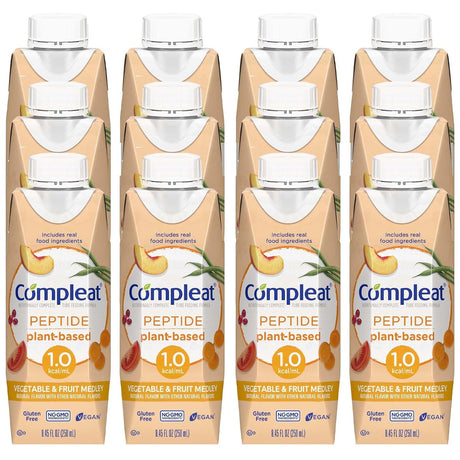 Compleat Peptide Tube Feeding Formula, Plant Based, Vegetable Fruit Medley, 250 mL