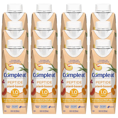 Compleat Peptide Tube Feeding Formula, Plant Based, Vegetable Fruit Medley, 250 mL