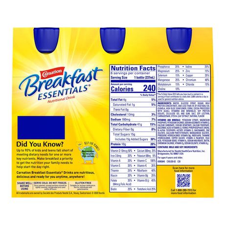 Carnation Breakfast Essentials Oral Supplement Drink, Rich Milk Chocolate, 8 oz