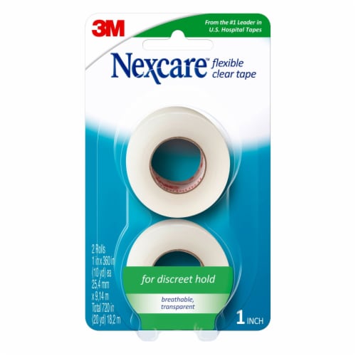 3M Nexcare Flexible Stretchy Fabric Medical Tape, 1 Inch x 10 Yard, Clear