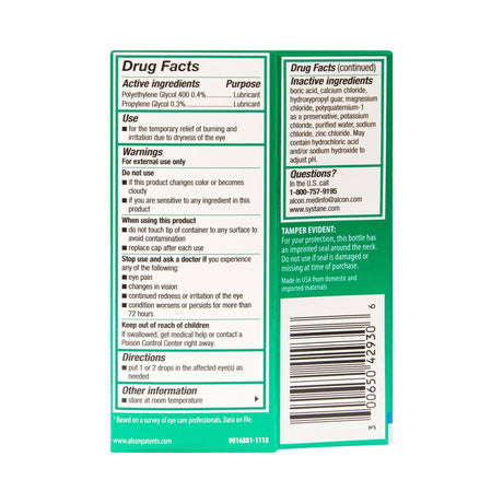 Systane Lubricant Eye Drops, 0.3% - 0.4%, 1 oz - 00065042930 - LL Medico