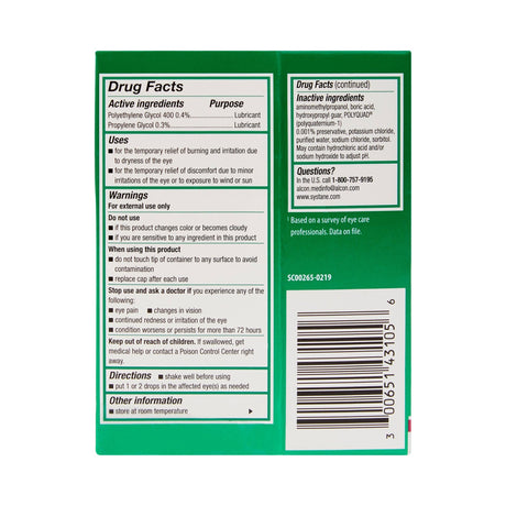 Systane Ultra Lubricant Eye Drops, 0.34 oz, Sterile - 00065143105 - LL Medico