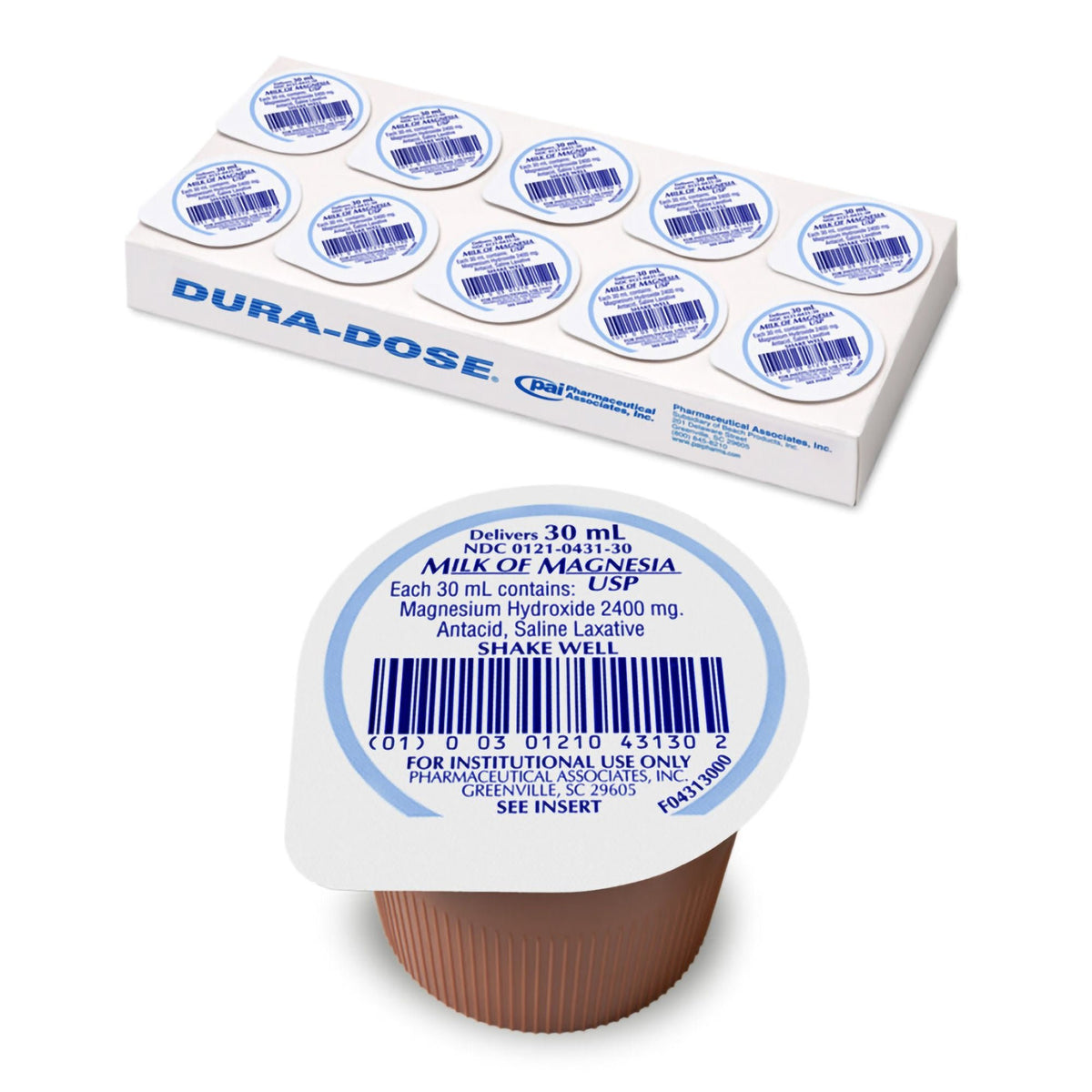 Pharma Tek Milk of Magnesia Oral Suspension, Magnesium Hydroxide 400 mg / 5 mL, Spearmint Flavor, 30 mL - 00121043130 - LL Medico