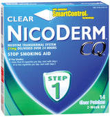 NicoDerm CQ Step 1 Stop Smoking Aid Clear Nicotine Patch, 21 mg, Transdermal Patch - 00135019402 - LL Medico