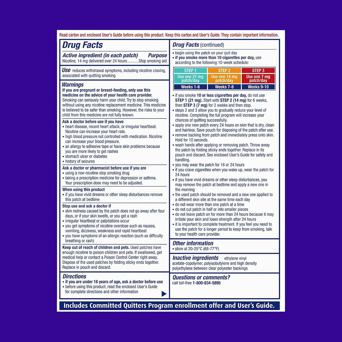 NicoDerm CQ Nicotine Transdermal System Clear Patches, Step 2, 14 mg - 00135019502 - LL Medico
