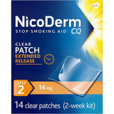 NicoDerm CQ Nicotine Transdermal System Clear Patches, Step 2, 14 mg - 00135019502 - LL Medico