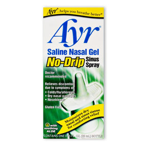 Ayr Saline Nasal Gel No-Drip Sinus Spray, Nasal Moisturizer, 0.75 oz - 00225052848 - LL Medico