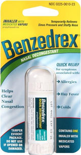 Benzedrex Nasal Decongestant Inhaler, Propylhexedrine, 0.9 oz - 00225061023 - LL Medico
