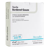 DermaRite Bordered Gauze, Island Dressing, 4 x 4", White, Gauze, Sterile - 00262E-Single - LL Medico