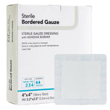 DermaRite Bordered Gauze, Island Dressing, 4 x 4", White, Gauze, Sterile - 00262E-Single - LL Medico