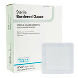 DermaRite Bordered Gauze, Island Dressing, 6 x 6", White, Gauze, Sterile - 00263E-Single - LL Medico