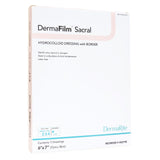 DermaFilm Hydrocolloid Dressing, Sacral With Border, 6 x 7", Tan, Sterile, Film Backing - 00279E-Single - LL Medico