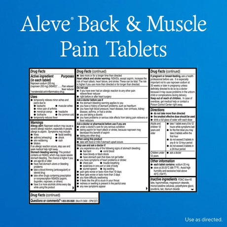 Aleve Naproxen Sodium Pain Relief, 220 mg, Tablet