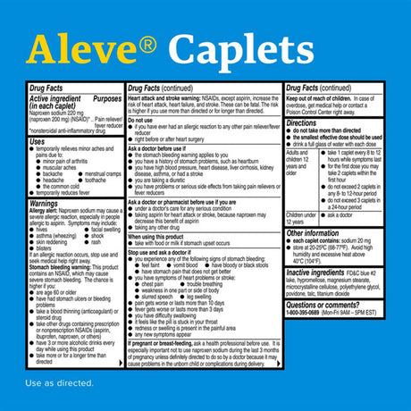 Aleve Easy Open Arthritis Cap Caplets, Naproxen Sodium 220 mg, Pain Relief