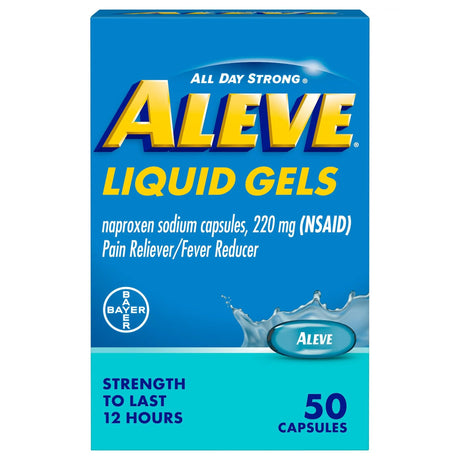 Aleve Liquid Gels, Naproxen Sodium 220 mg, Pain Reliever Capsules